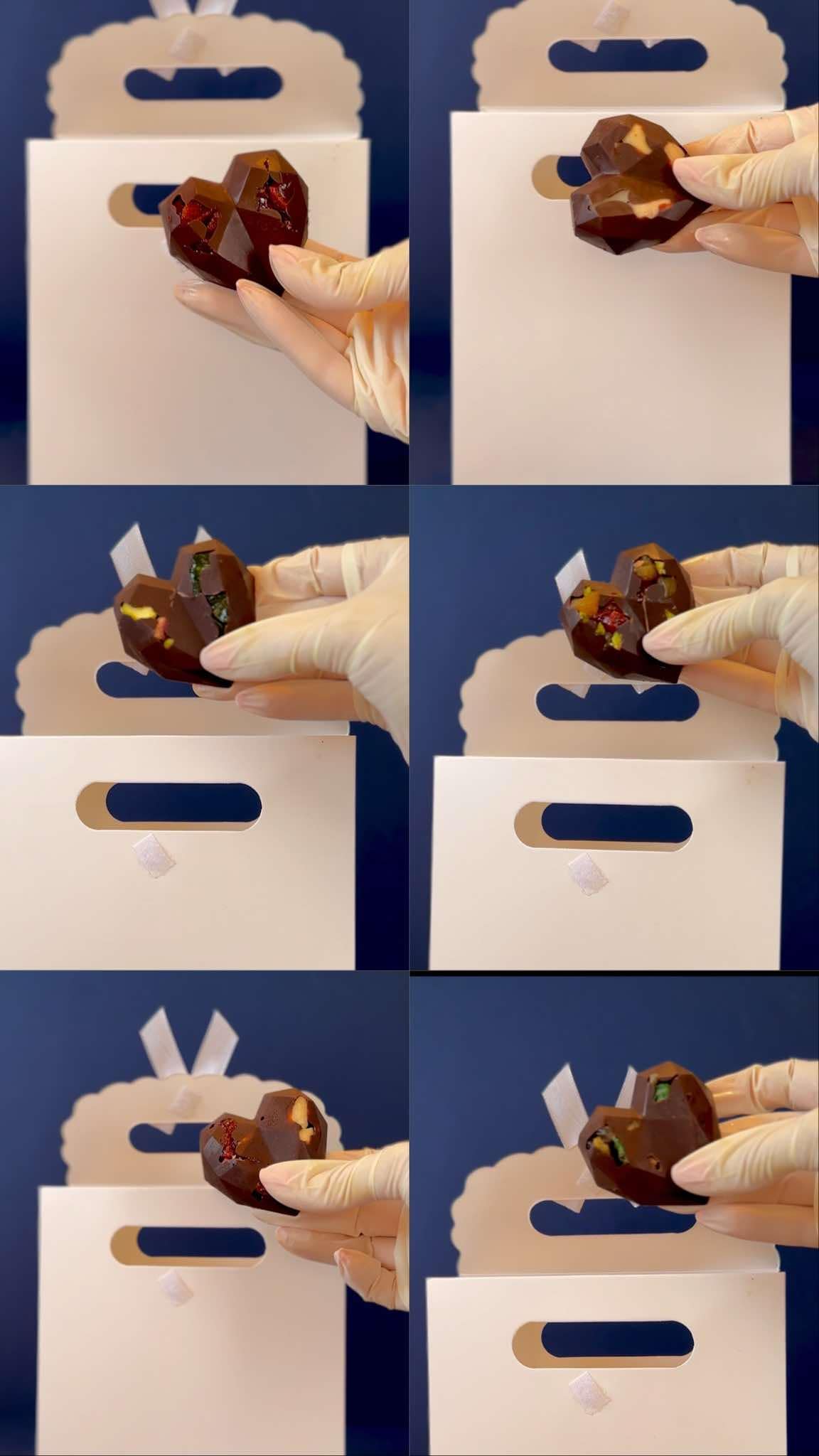 Chocolats en forme de cœur (Noir avec fruits secs et séchés)